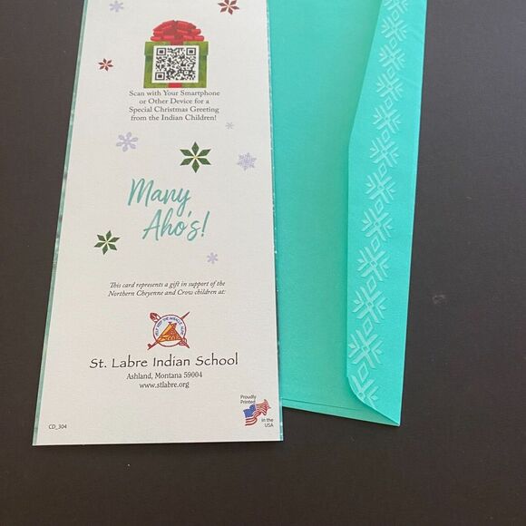 St Labre Indian School Snowman Merry Christmas Quotes Greetings Card w/ Envelope - Picture 4 of 8
